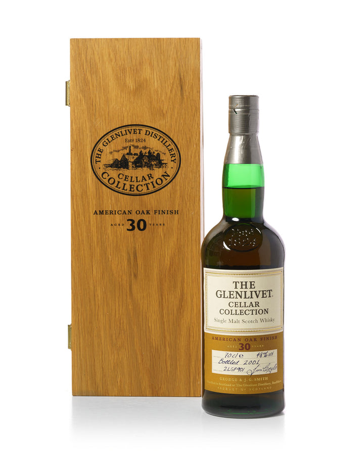 Glenlivet 30 Year Old Cellar Collection Bottled 2001 With Original Wood Box