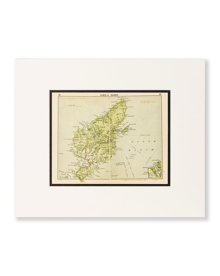 Authentic Topographical Map of Lewis & Harris by John Bartholomew c. 1914