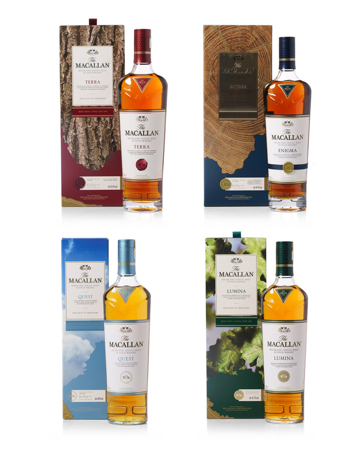 Macallan Quest Four Bottle Collection Quest, Terra, Lumina and Enigma