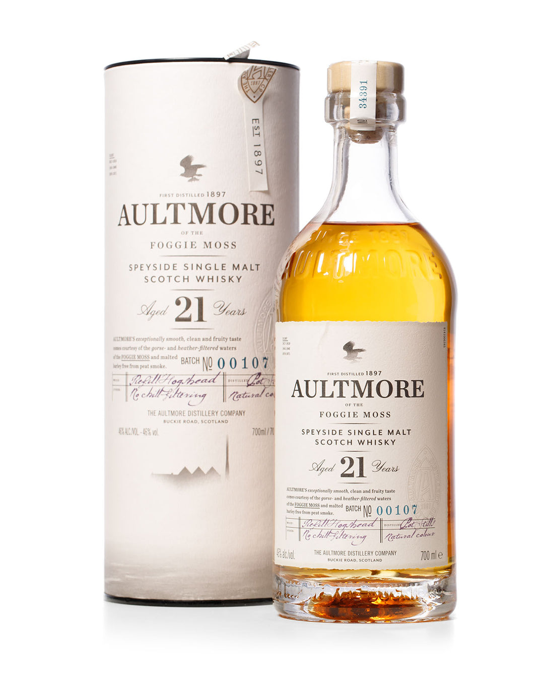 Aultmore 21 Year Old Foggie Moss Bottled 2016 With Original Tube