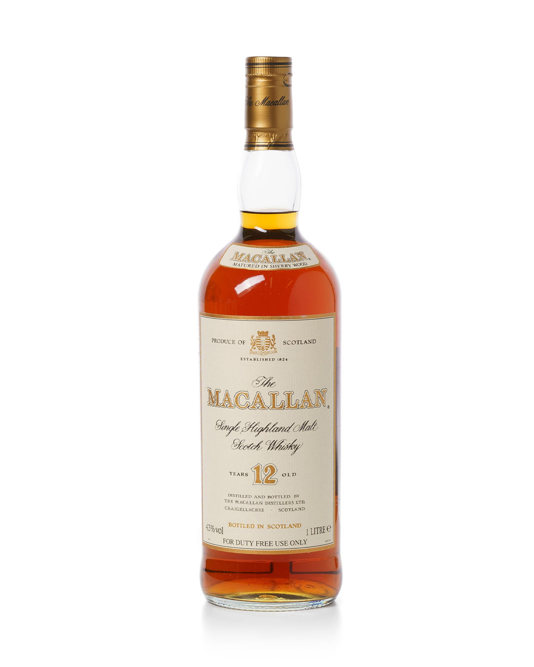 Macallan 12 Year Old Sherry Cask 1 Litre Foil Capsule With Original Box