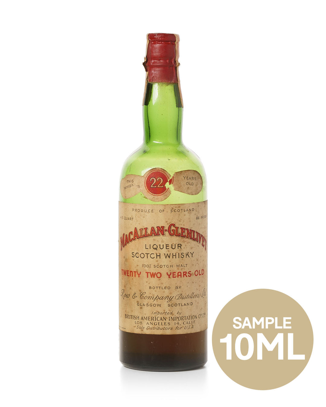 Macallan-Glenlivet 22 Year Old Liqueur Whisky 10ml Dram