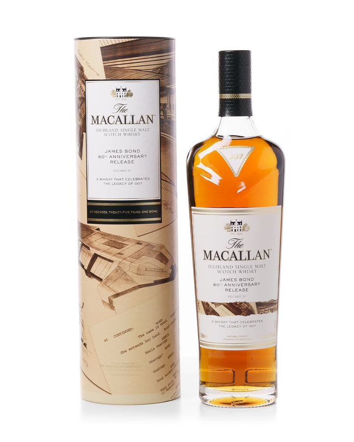 Macallan James Bond 60th Anniversary Release Decade IV Bottled 2022 With Original Tube