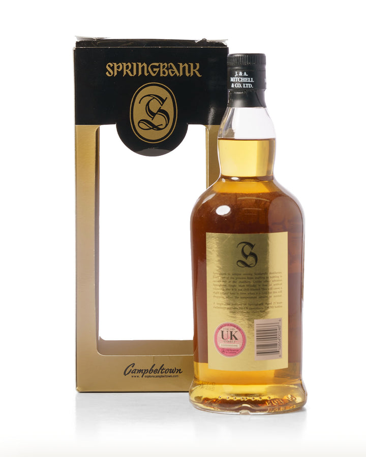 Springbank 21 Year Old Single Cask Bottled 2016 With Original Box