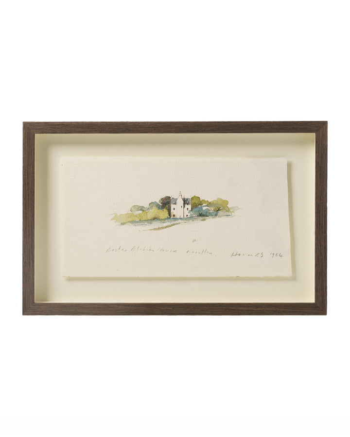 Macallan Easter Elchies House Watercolour Sketch in Frame