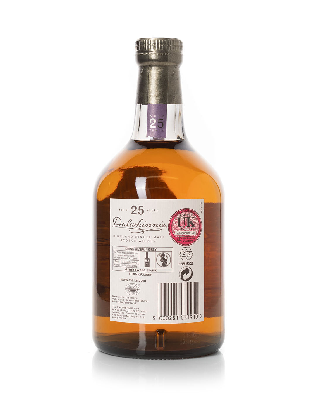 Dalwhinnie 1987 25 Year Old Natural Cask Strength Bottled 2012 With Original Tube