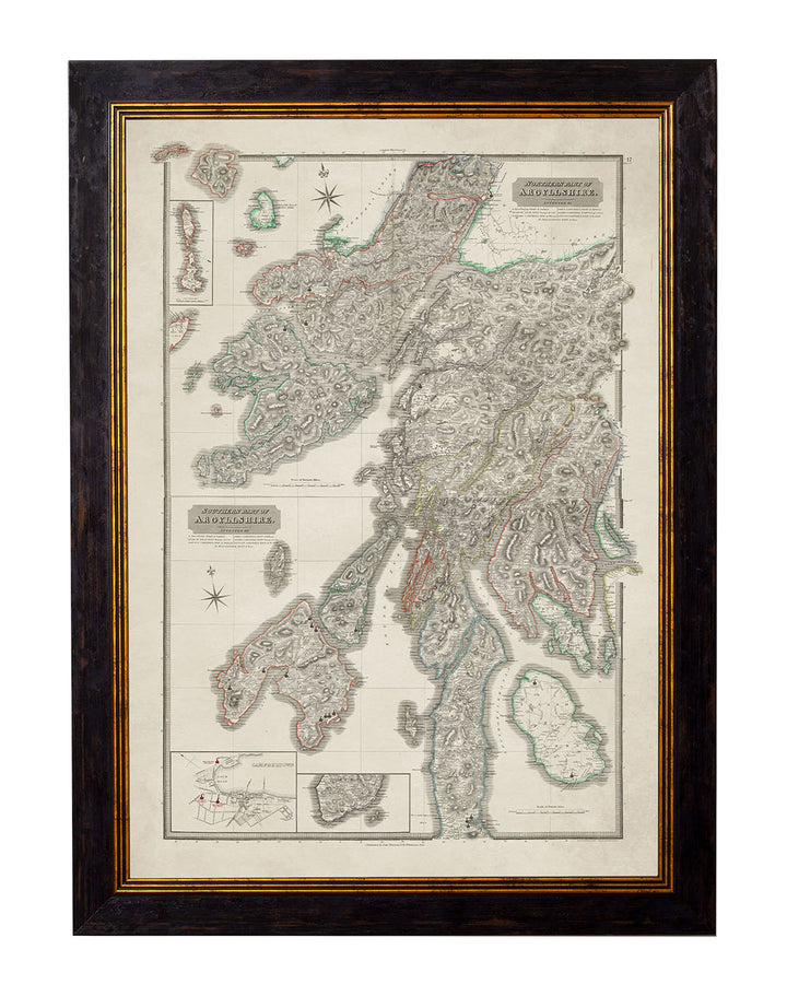 苏格兰酿酒厂地图 - 带框印刷