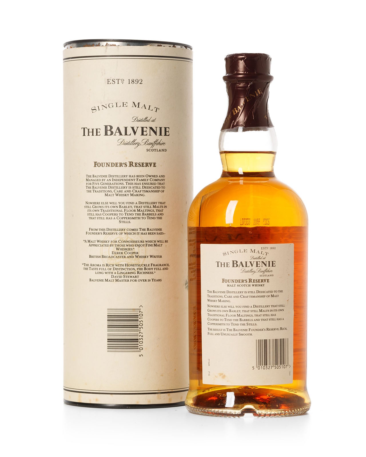 Balvenie 10 Year Old Founders Reserve With Original Tube – Mark
