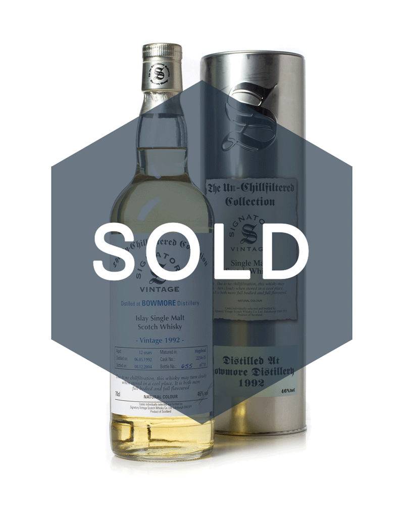 Bowmore 1992 12 Year Old Signatory Vintage The Un-Chillfiltered Collection
