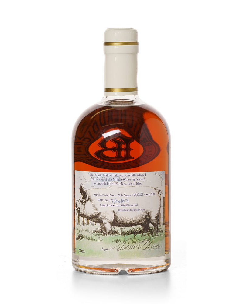 Bruichladdich Valinch 1988 15 Year Old "Visit of the Middle White Pig Society" Bottled 2003 With Original Tin