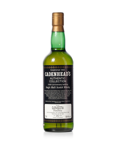 Glen Scotia 1977 14 Year Old Cadenhead's Authentic Collection 150th Anniversary Bottled 1992