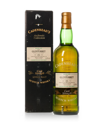 Glenturret 1969 25 Year Old Cadenhead's Authentic Collection Bottled 1995 With Original Box