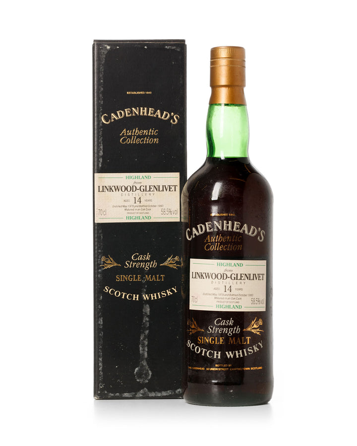Linkwood-Glenlivet 1979 14 Year Old Cadenhead's Authentic Collection Bottled 1993 With Original Box