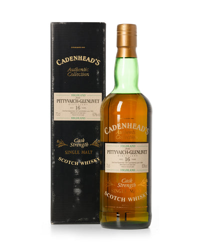 Pittyvaich-Glenlivet 1977 16 Year Old Cadenhead's Authentic Collection Bottled 1994 With Original Box