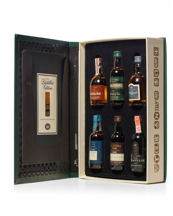 Distillers Edition Miniature Set Glenkinchie, Oban, Dalwhinnie, Talisker, Cragganmore, Lagavulin 50ml bottles With Presentation Box