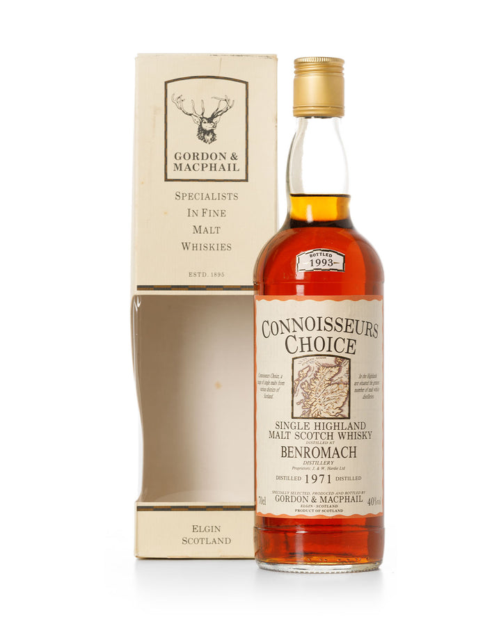 Benromach 1971 22 Year Old Connoisseurs Choice Gordon & Macphail Bottled 1993 With Original Box