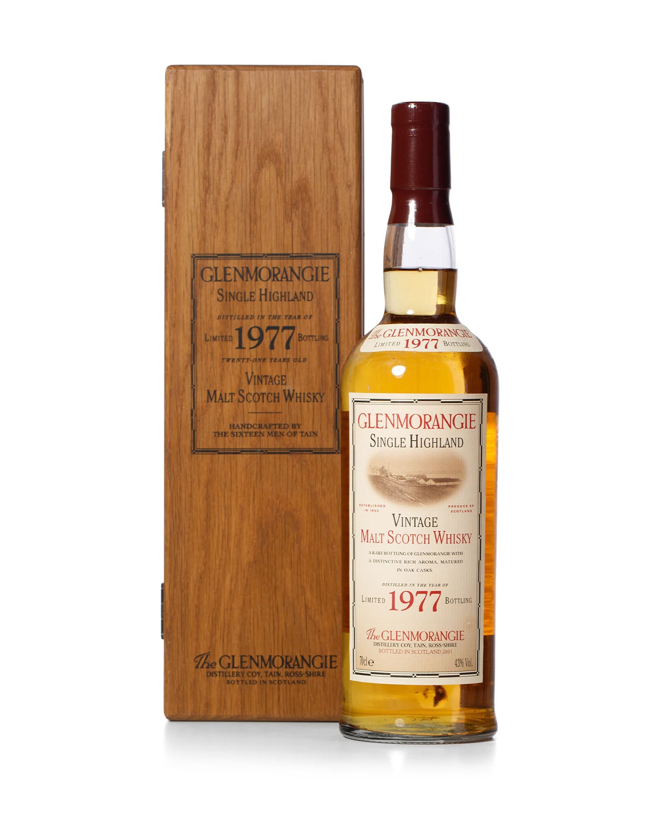 GLENMORANGIE 1975 LIMITED EDT 空ボトル、木箱 GLENMORANGIE 1975 LIMITED EDT 空ボトル、木箱