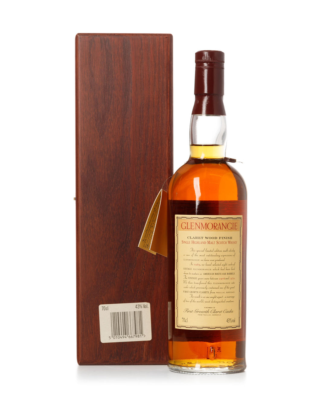 Glenmorangie Claret Wood Finish With Original Wooden Box