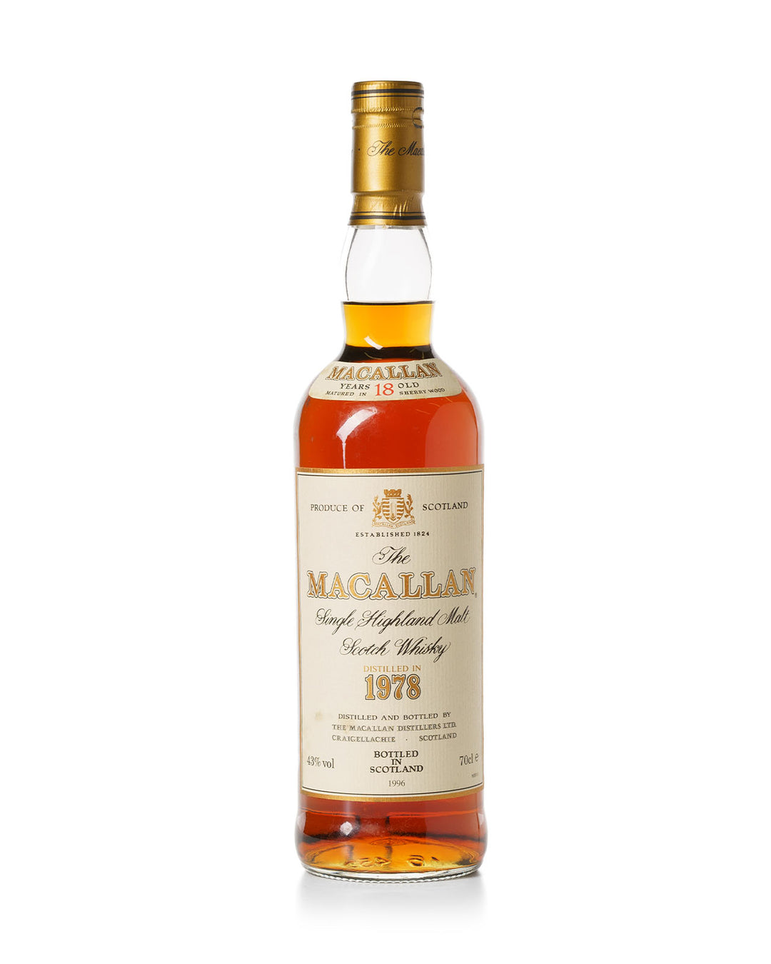 Macallan 1978 18 Year Old Bottled in 1996 With Original Box