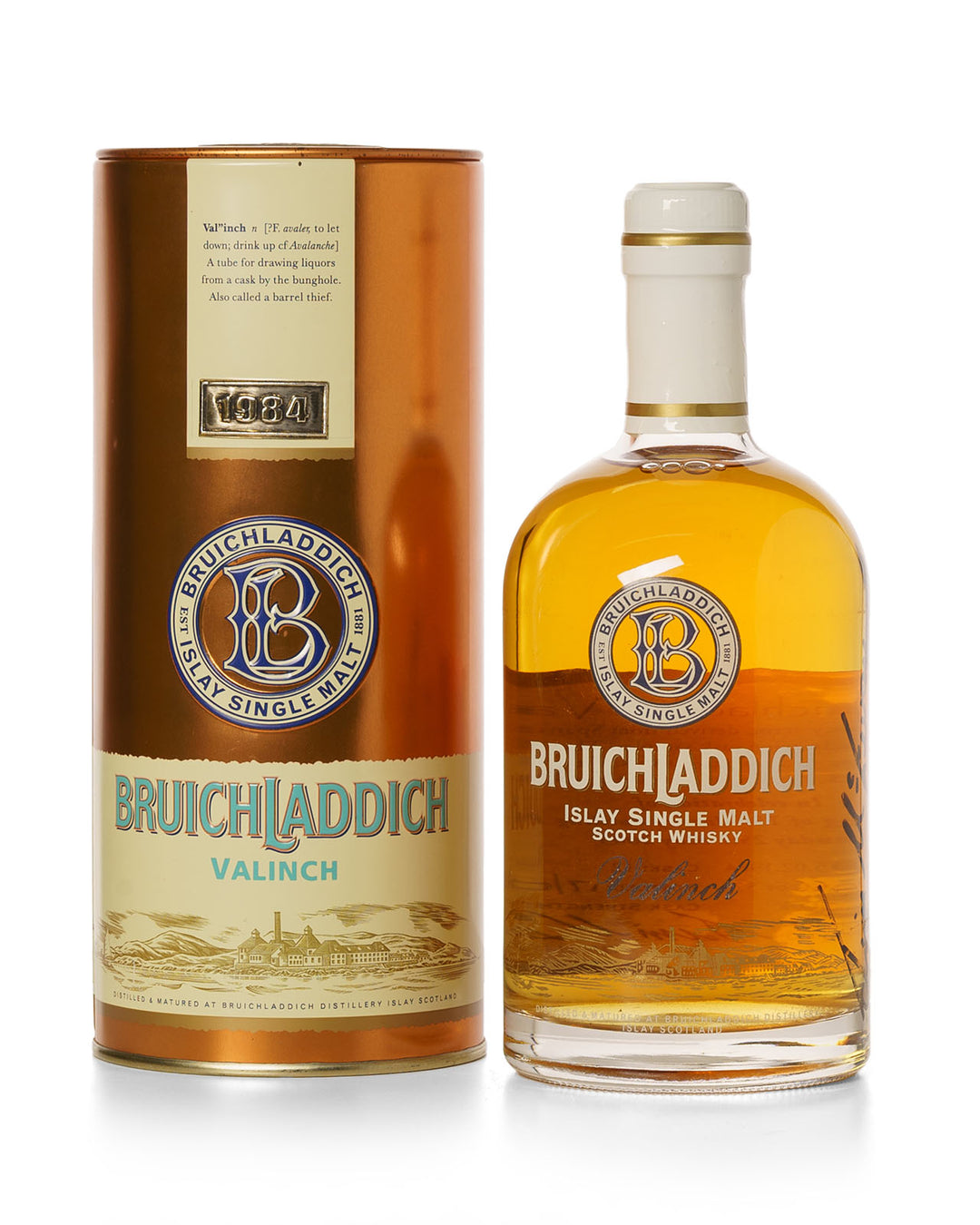 Bruichladdich Valinch 1984 19 Year Old "Opening of Harvey Building" Bottled 2003 50cl With Original Metal Tin