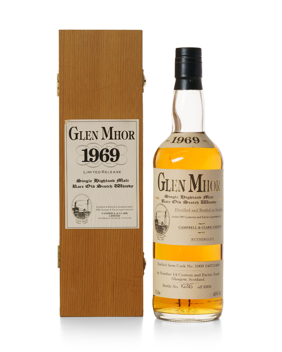 Glen Mhor 1969 Limited Release Campbell & Clark With Original Wooden Box