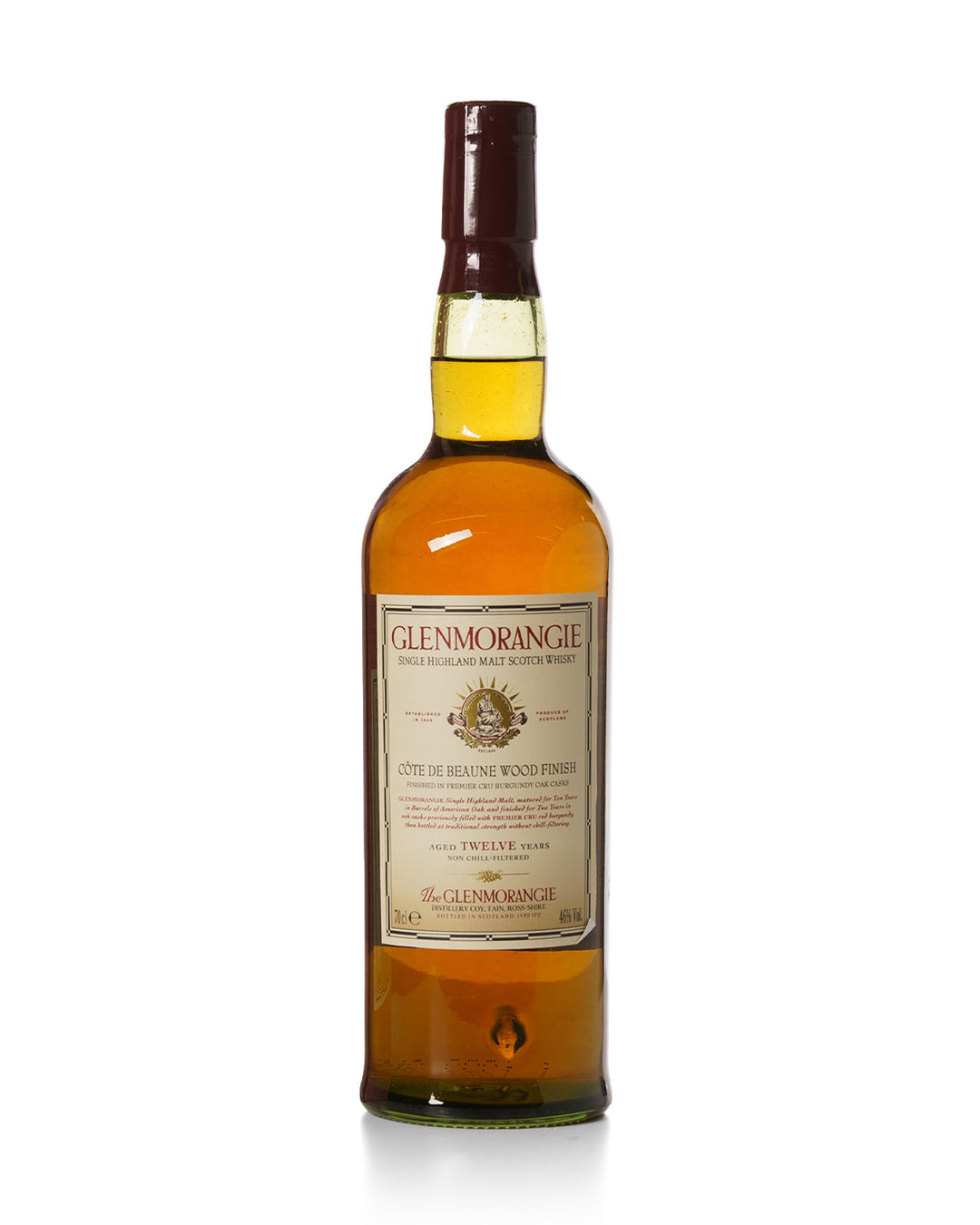 Glenmorangie 12 Year Old Cote be Beaune Wood Finish With Original Box