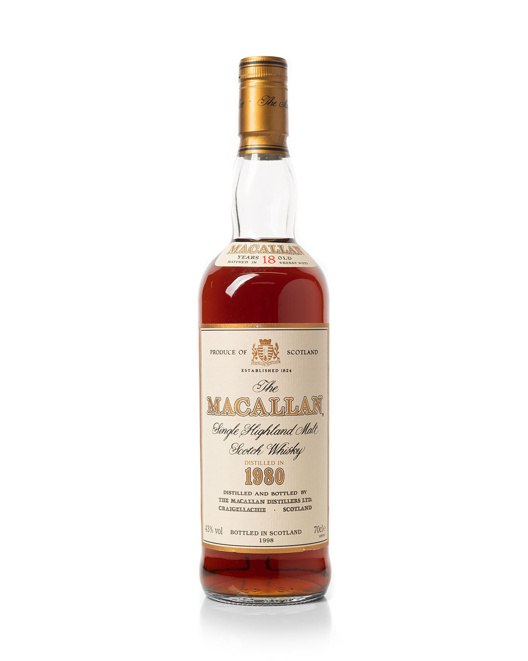Macallan 1980 18 Year Old Bottled 1998 With Original Box