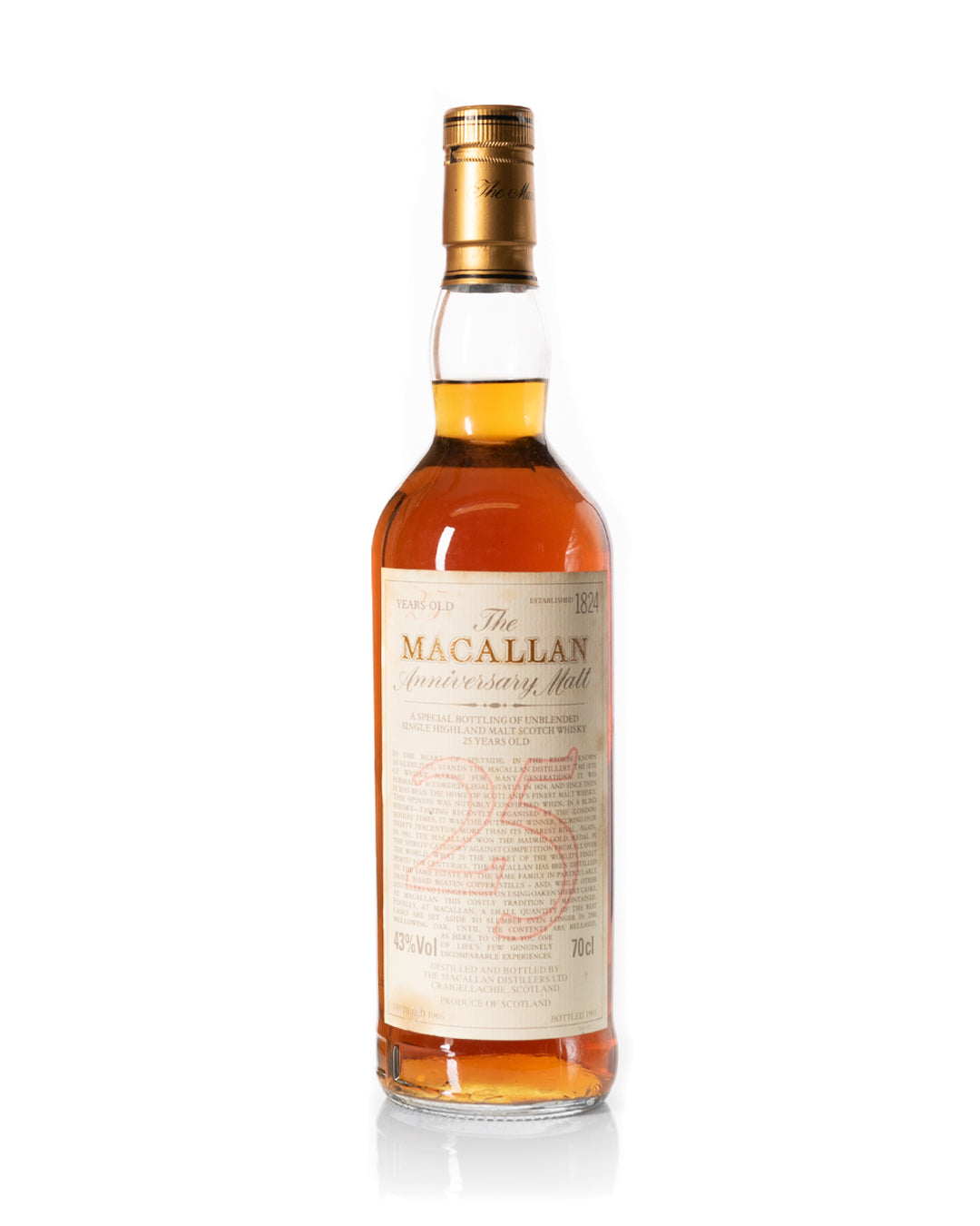 Macallan 1966 - 25 Year Old Anniversary Malt - Bottled 1991 – Mark