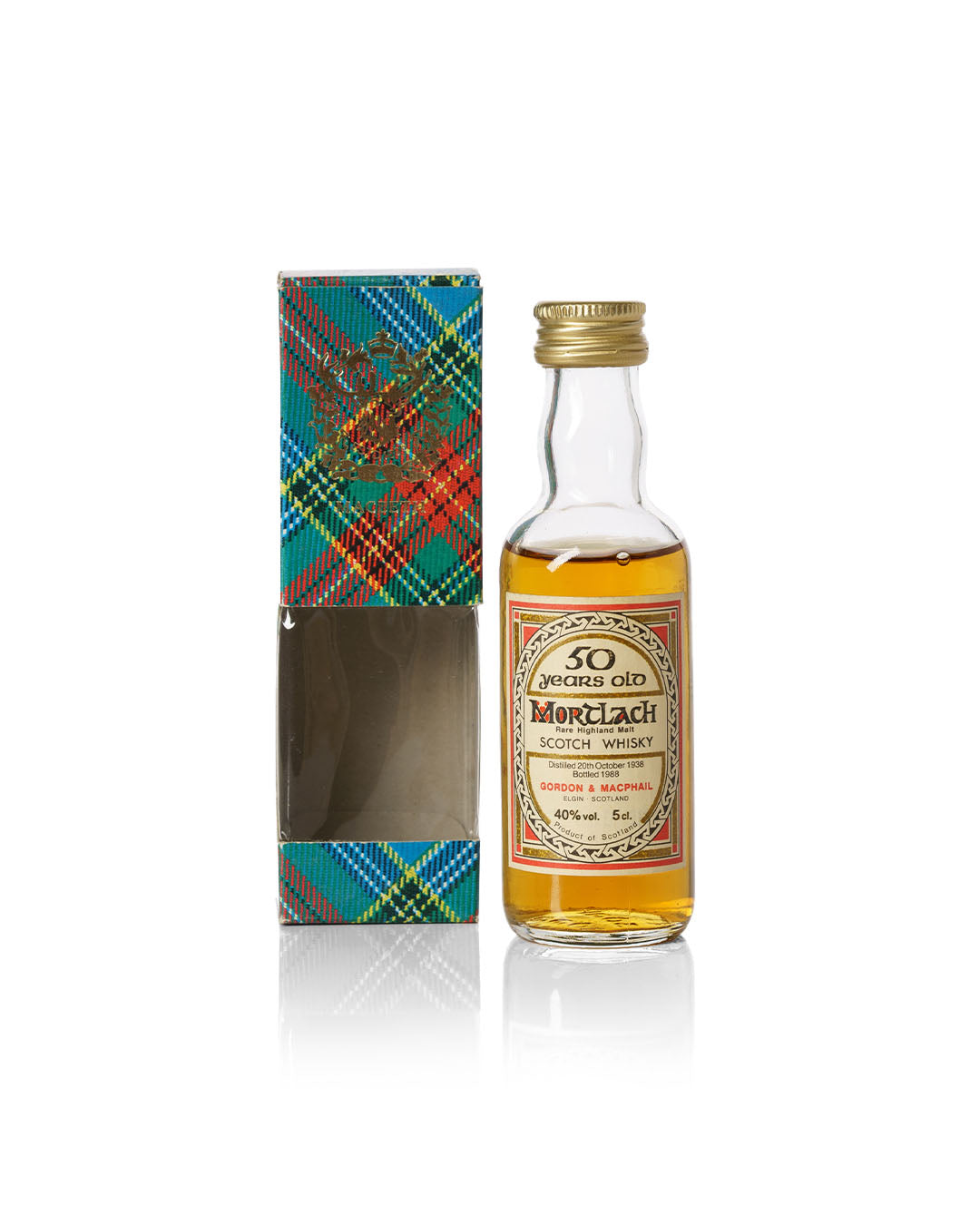 Mortlach 1938 50 Year Old Gordon & Macphail Bottled 1988 5cl Miniature With Original Box