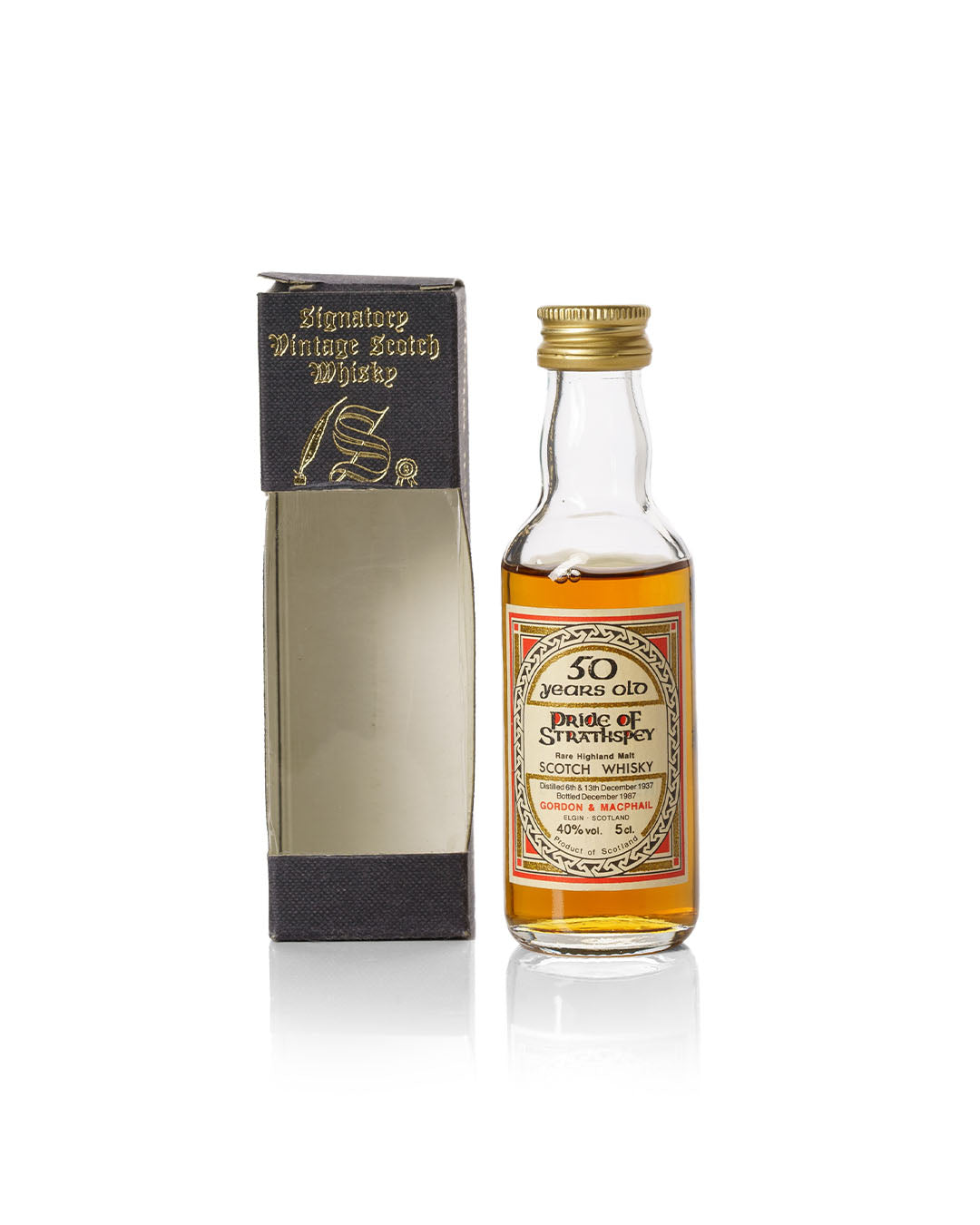 Pride of Strathspey 1937 50 Year Old Gordon & Macphail Bottled 1987 5cl Miniature With Original Box